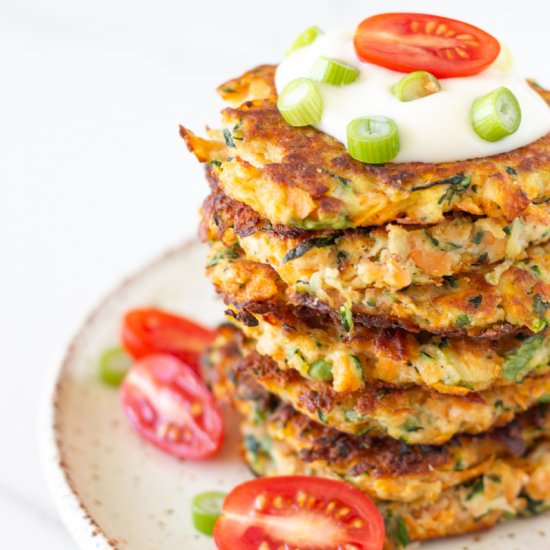 Zucchini & Sweet Potato Fritters - Recipe photo by Becomingness