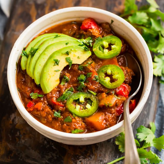 Whole30 Chili - Recipe photo by wellplated