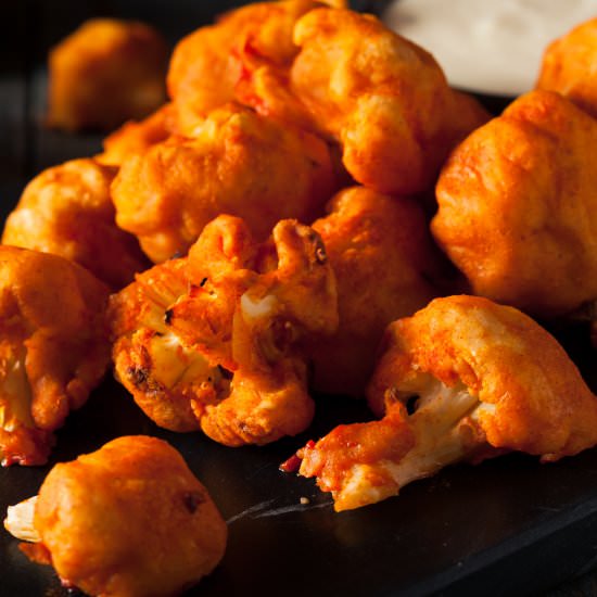 Buffalo Cauliflower Bites - Recipe photo by Red Mountain Weight Loss