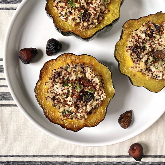 Quinoa Stuffed Acorn Squash - Recipe photo by thirstyradish