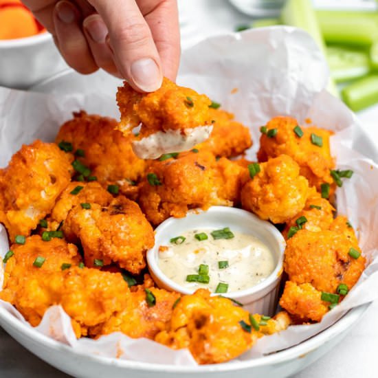 Vegan Buffalo Cauliflower Wings - Recipe photo by eatwithclarity