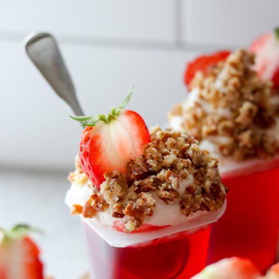 Strawberry Pretzel Salad Parfait - Recipe photo by LifesLittleSweets