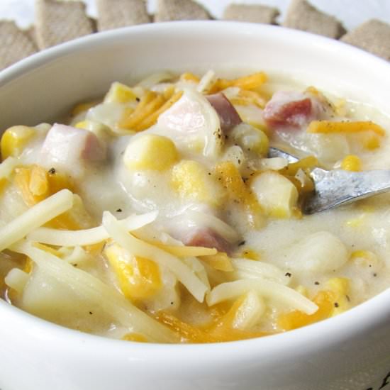 Baked Potato & Corn Chowder - Recipe photo by whiteflowerlane