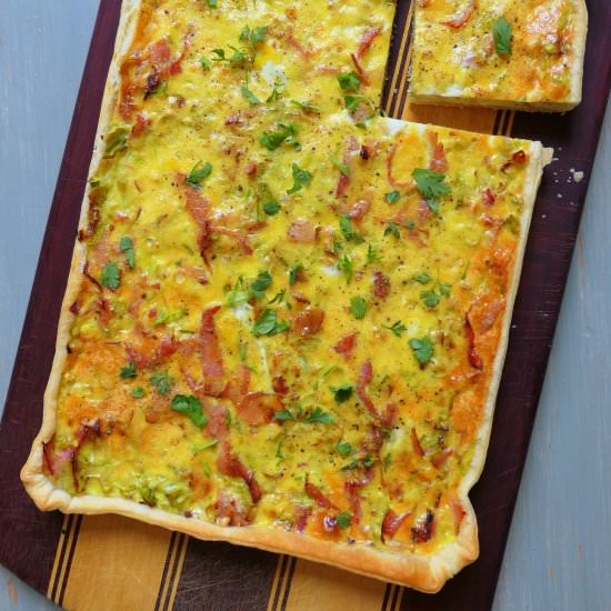 Schabziger Quiche with Ham & Leeks - Recipe photo by Cuisine Helvetica