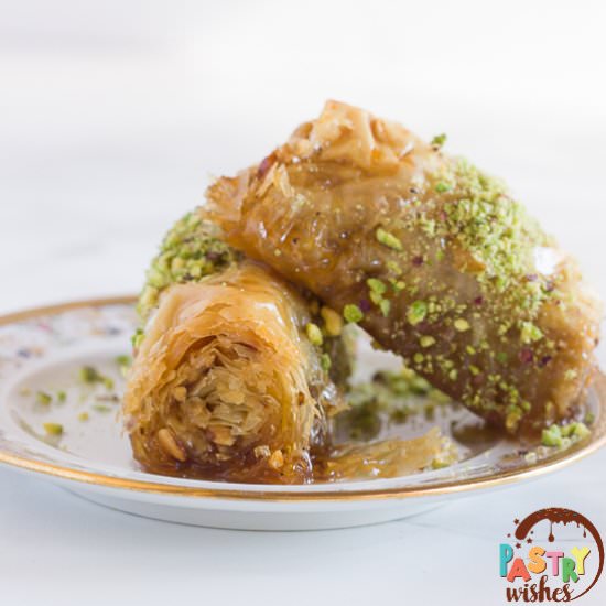 Greek Baklava Rolls (Saragli) - Recipe photo by PastryWishes
