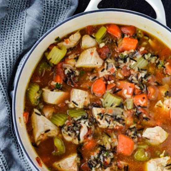Healthy Wild Rice Chicken Soup - Recipe photo by linger