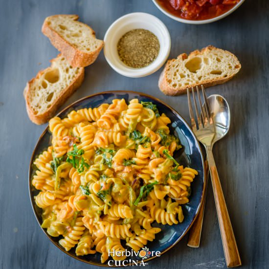 Pasta in Creamy Pumpkin Sauce - Recipe photo by Herbivore Cucina