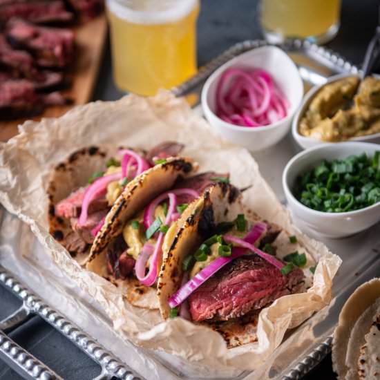 Michelada Marinated Steak Tacos - Recipe photo by TheBeeroness