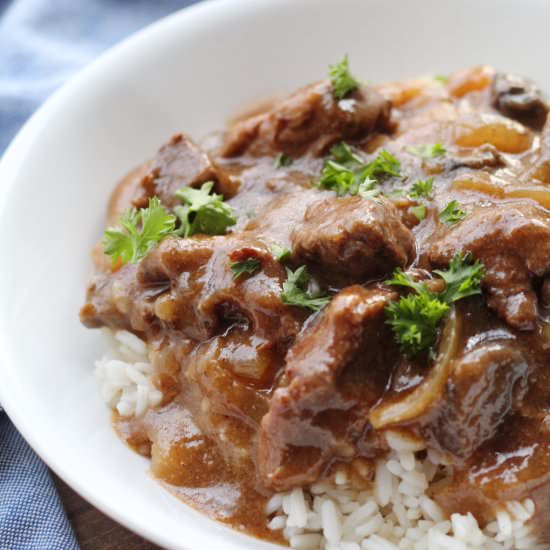 Crock Pot Beef Tips with Gravy - Recipe photo by Ereese