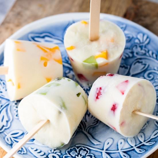 Frozen Fruit Pops - Recipe photo by dinnertwist