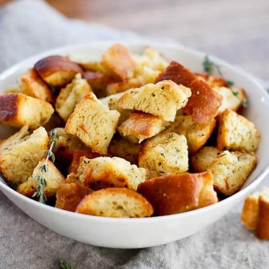 Easy Homemade Garlic Parmesan Crout - Recipe photo by Front Range Fed