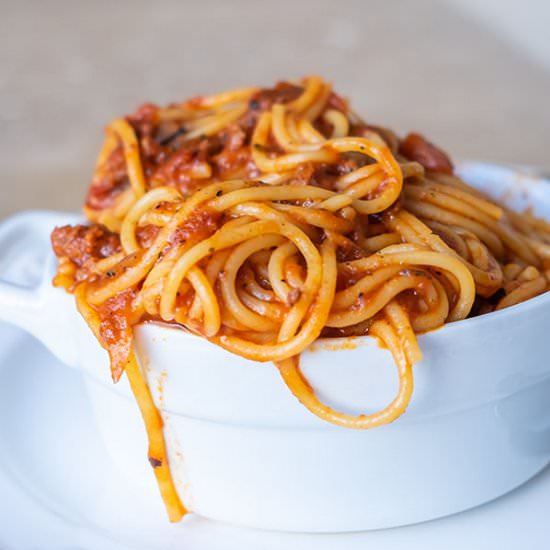 GF Instant Pot Spaghetti Bolognese - Recipe photo by Only Gluten Free Recipes