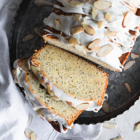 Glazed Almond Poppy Seed Bread - Recipe photo by GoodThingsBakingCo