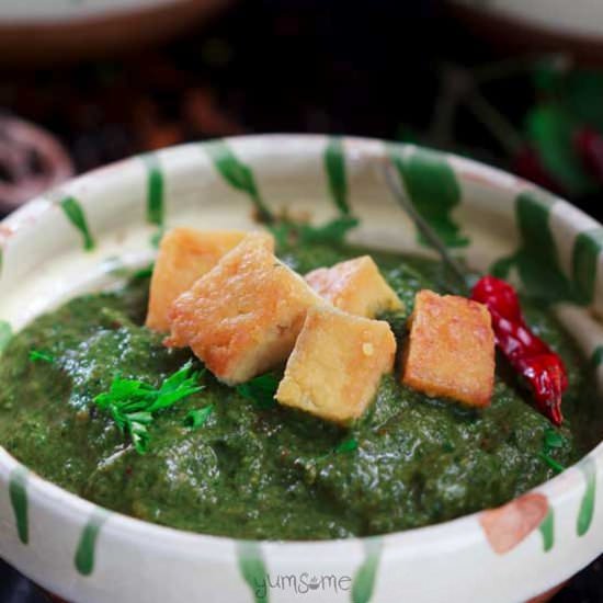 VEGAN PALAK PANEER - Recipe photo by yumsome