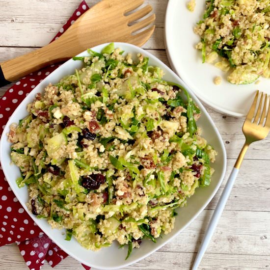 Shaved Brussels and Quinoa Salad - Recipe photo by Theyummymuffin