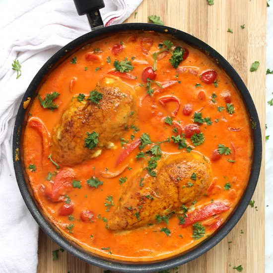 Creamy Tomato and Turmeric Chicken - Recipe photo by SlowThe CookDown