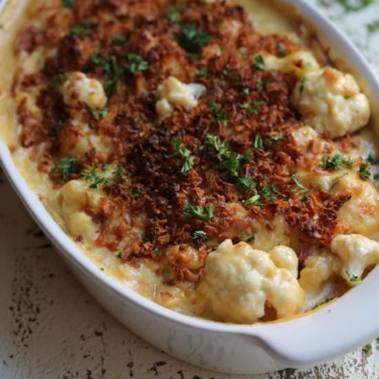 Vegan Cauliflower Gratin - Recipe photo by EatFigsNotPigs