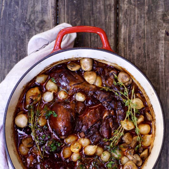 Coq au Vin - Recipe photo by simmerandsauce
