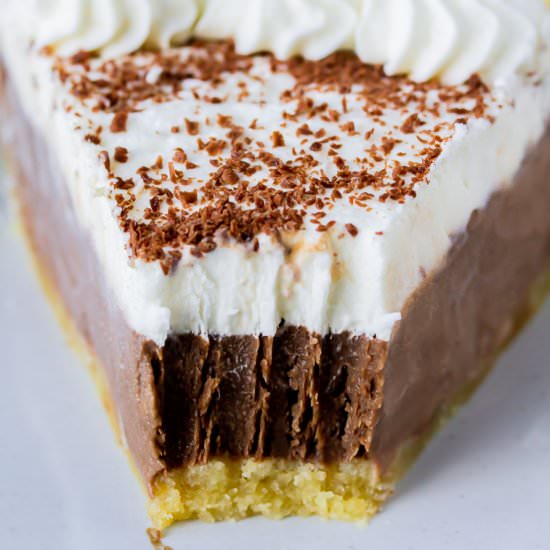 Gluten Free Chocolate Cream Pie - Recipe photo by Delicious Little Bites