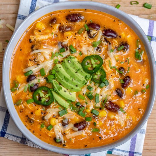 CREAMY CHICKEN ENCHILADA SOUP - Recipe photo by healthyfitnessmeals