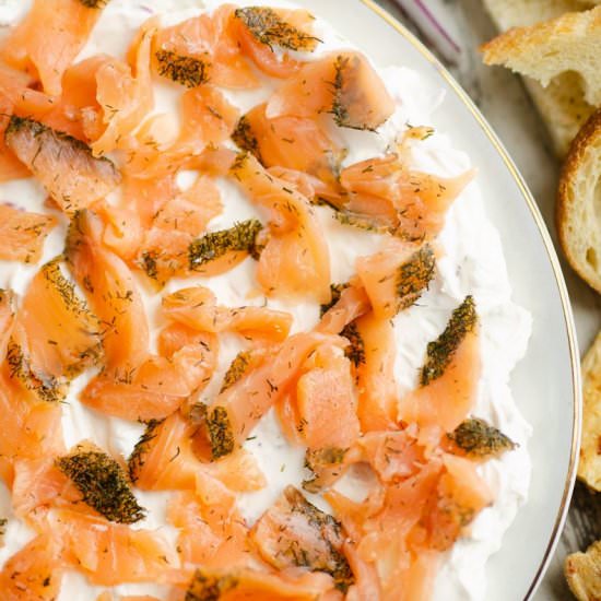 Smoked Salmon Cream Cheese Dip - Recipe photo by The Creative Bite