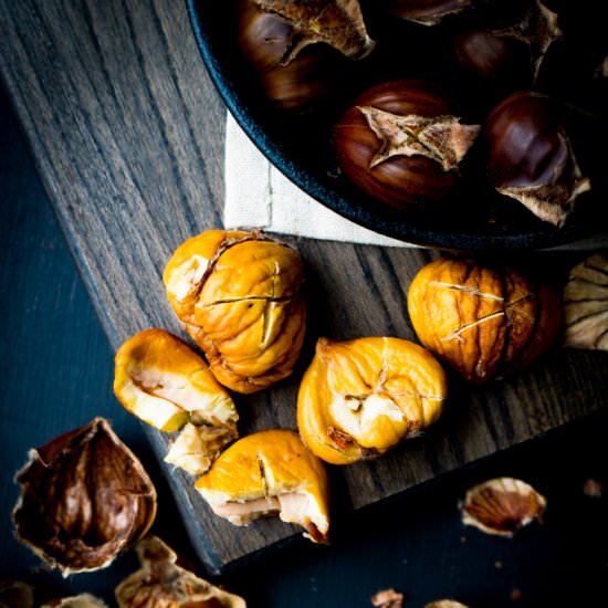 How To Make Roasted Chestnuts - Recipe photo by TheDeliciousSpoon