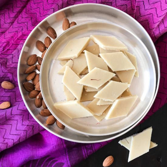 Badam Burfi – Almond Fudge - Recipe photo by Simple Sumptuous Cooking