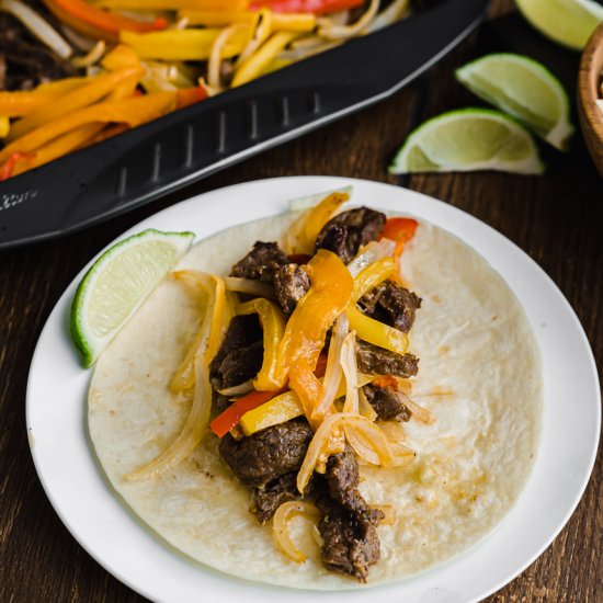 Sheet Pan Steak Fajitas - Recipe photo by TheDeliciousSpoon