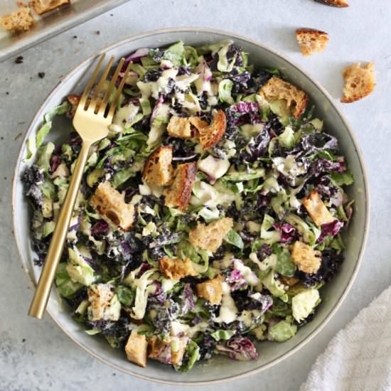 Brussels Sprout and Kale Caesar - Recipe photo by Hummusapien