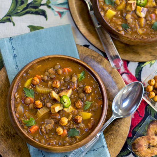 Cuban Style Lentil Soup - Recipe photo by a zest for life
