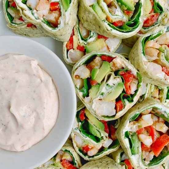 Cajun Shrimp and Avocado Pinwheels - Recipe photo by Theyummymuffin