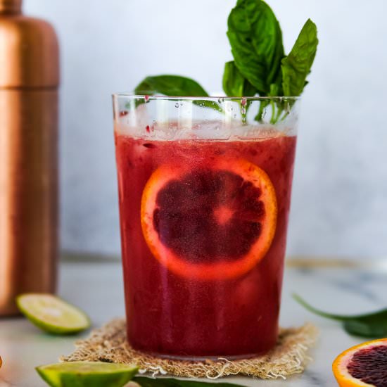 Blood Orange & Basil Mocktail - Recipe photo by Everyday Gourmet with Blakely