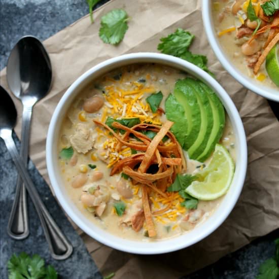Vegan White Chick'n Chili - Recipe photo by EatFigsNotPigs