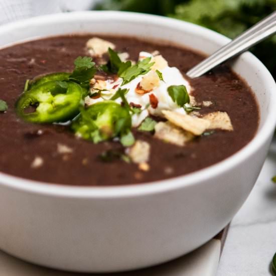 20 Minute Black Bean Soup - Recipe photo by lemons and zest
