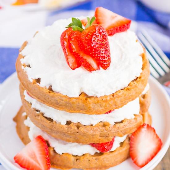 Strawberry Shortcake Waffles - Recipe photo by pumpkinnspice