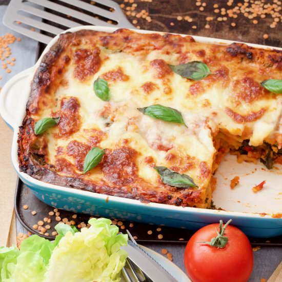 Vegan Lentil & Spinach Lasagne - Recipe photo by joskitchenlarder