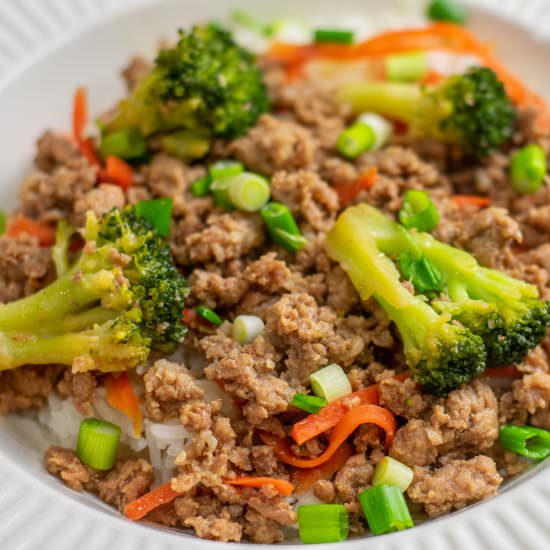 Korean Pork Rice Bowl - Recipe photo by parsley thyme limoncello