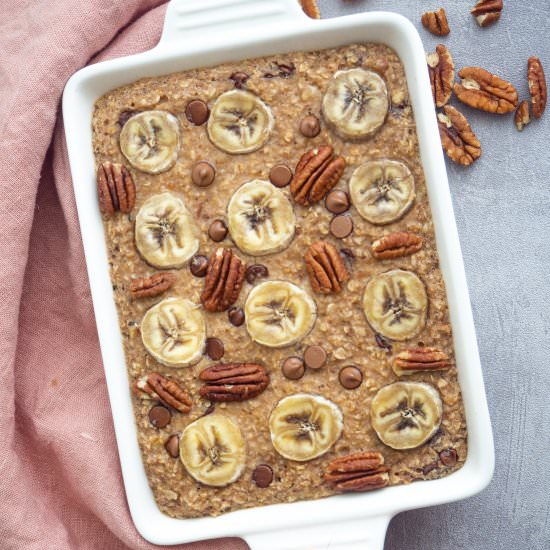 Healthy Baked Banana Oatmeal - Recipe photo by plantifulheart