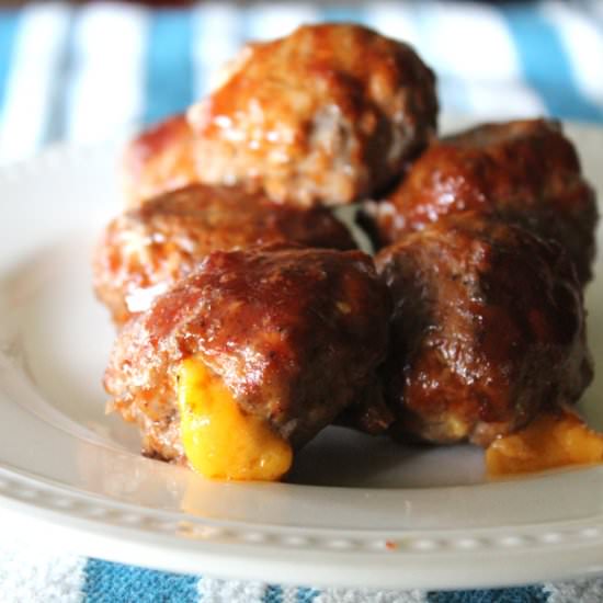 Cheddar Stuffed Meatballs - Recipe photo by Buy This Cook That