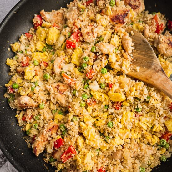 CAULIFLOWER FRIED RICE WITH CHICKEN - Recipe photo by Shuangys Kitchensink