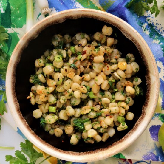 Flavor-Bomb Snacking Hominy - Recipe photo by veryveganval
