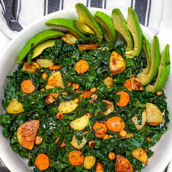 Vegan Roasted Vegetable Salad - Recipe photo by panning the globe