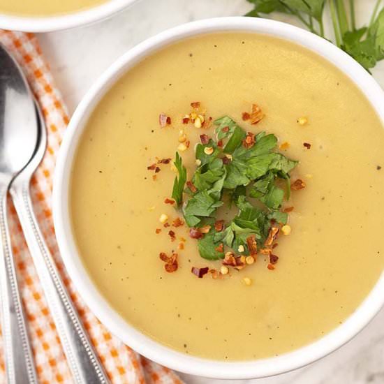 Vegan Cauliflower Soup - Recipe photo by Delightful Adventures
