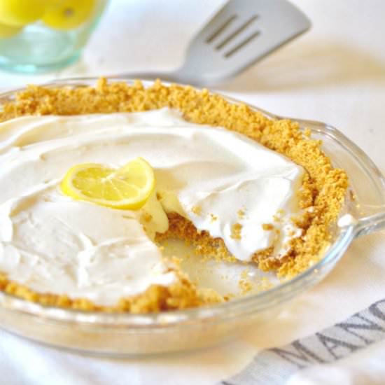 No Bake Lemon Cheesecake Pie - Recipe photo by Kitchengetaway