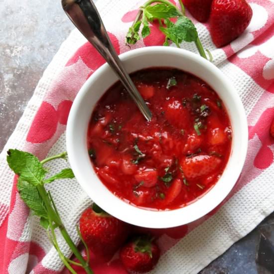 Strawberry Mint Compote - Recipe photo by olivesandlamb