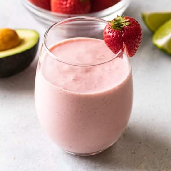 Strawberry Avocado Smoothie - Recipe photo by Girl Gone Gourmet