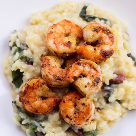 Shrimp and Swiss Chard Risotto - Recipe photo by whippeditup