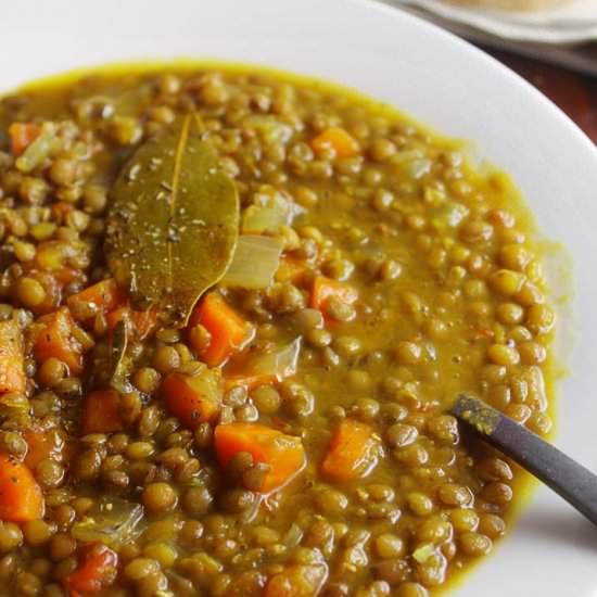 Mediterranean Lentil Soup - Recipe photo by Sylia from 30 Days of Greek Food