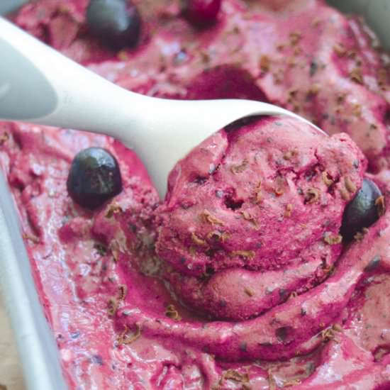Chocolate Blueberry Frozen Yogurt - Recipe photo by Healthy Delish