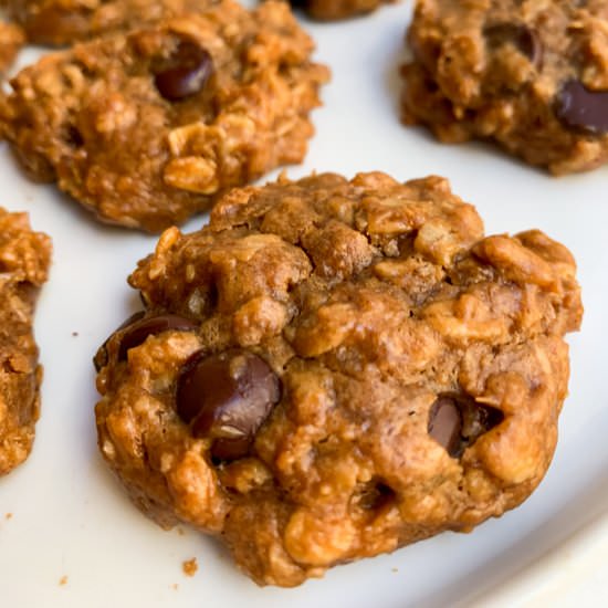 PB & Chocolate Chip Oatmeal Cookies - Recipe photo by Wellness by Kay